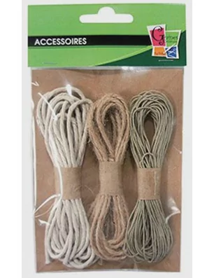 EMBELLISSEMENTS : Echeveaux de ficelle 'PW International' Jute Qté 3