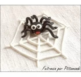 IDEES CREATIVES : Tuto : réaliser une araignée sur sa toile en fimo, par Ptitamande