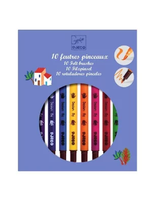 COLORIAGES : Feutres Pinceaux 'Djeco' Classique Qté 10