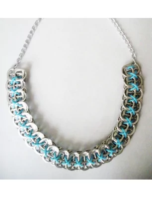 IDEES CREATIVES : Tuto : Réaliser un collier en capsules de canettes, par Madiwi