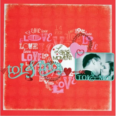 IDEES CREATIVES : Tuto : Réaliser une page de scrap' pour la Saint Valentin, par Toga