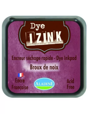 ENCRES A SECHAGE RAPIDE : Encreur Izink Dye 'Aladine' Marron Brou de noix