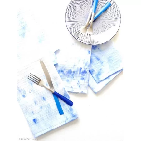 IDEES CREATIVES : Tuto : Réaliser des serviettes "aquarelle", par Birds Party
