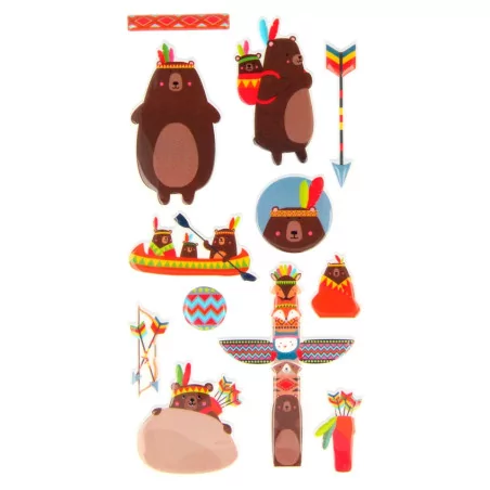 SCRAPBOOKING : Autocollants 'Artemio - Totem' Puffies Ours