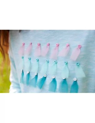 IDEES CREATIVES : Tuto - Customisation d'un vêtement pour enfants - Le sweat avec la tulle