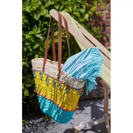 IDEES CREATIVES : Tuto - Customisation de sacs de vacances - Le sac en osier - Le sac avec les boutons