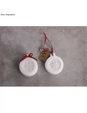 AFFAIRES : Tampons pour savon 'Rayher' Labels Flocon de neige et Etoile 30 mm