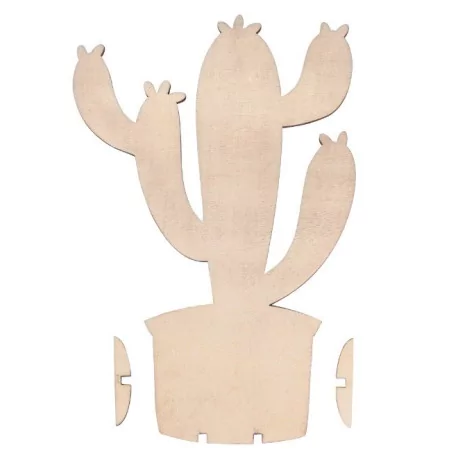Cactus en bois à poser 'Rayher' 16.5cm x 9 cm