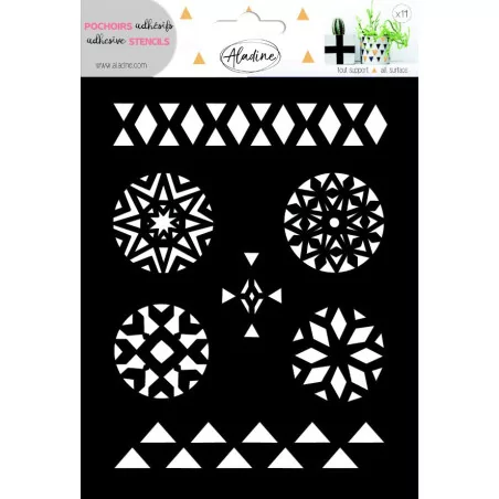 AFFAIRES : Pochoir adhésif pour béton 'Aladine' Triangle 18.5x14 cm