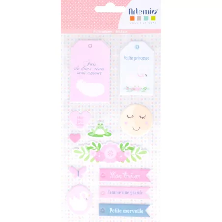 SCRAPBOOKING : 24 Autocollants puffy XL 'Artemio - Lovely Swan '