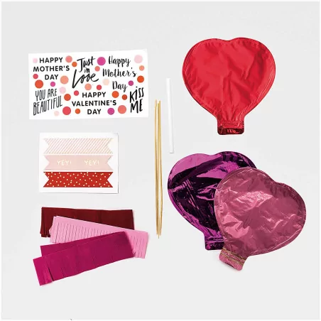 ACTIVITES CREATIVES : Set de Décoration ballon Alu sur pic 'Rico Design' Cœurs