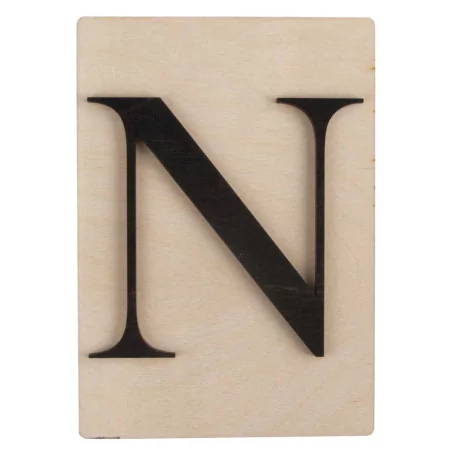 SUPPORTS A DECORER : Lettre en bois N 'Rayher' Noir 14.8 cm x 10.5 cm