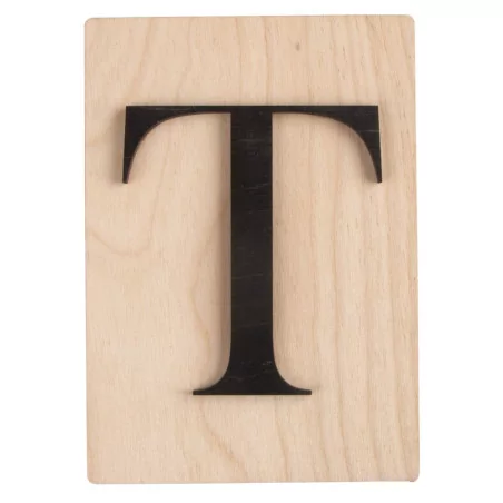 SUPPORTS A DECORER : Lettre en bois T 'Rayher' Noir 14.8 cm x 10.5 cm