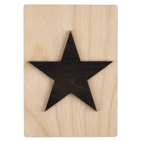 SUPPORTS A DECORER : Forme en bois Etoile 'Rayher' Noir 14.8 cm x 10.5 cm