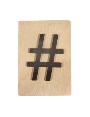 ENFANTS : Forme en bois Hashtag 'Rayher' Noir 14.8 cm x 10.5 cm