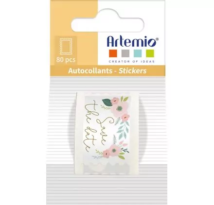 SCRAPBOOKING : 80 Autocollants 'Artemio' Timbres Save the date