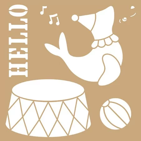 Lot de 2 Pochoirs 'Artemio' Cirque 20x20 cm