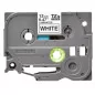 Ruban Cassette 12 mm P-Touch H200 'Brother' Laminé Noir/Blanc
