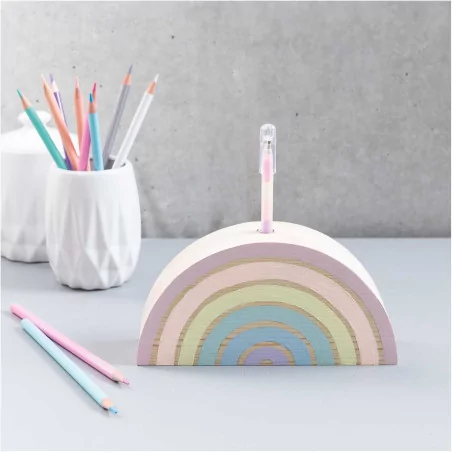 Vase Arc-en-ciel en bois 'Rico Design' Petit modèle