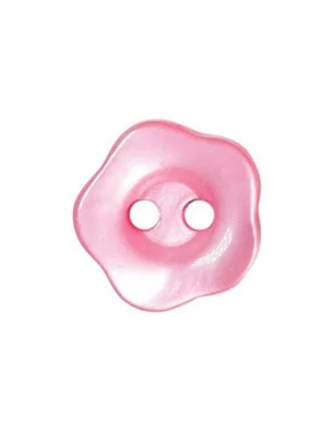 SCRAPBOOKING : Bouton couture fleur 2 trous '3B Com - Collection E21' Rose Brillant 10 mm