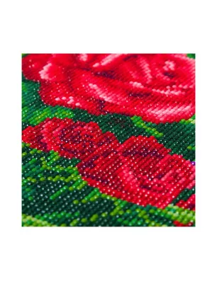 DIAMOND PAINTING : Kit Tableau Diamond Painting 30x30 cm 'Crystal Art' A Perfect Red Rose