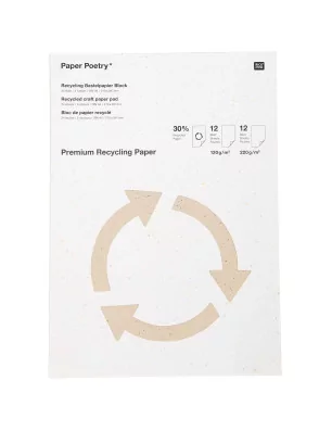 PAPIERS A4 : Assortiment A4 de 24 papiers recyclés 'Rico Design - Paper Poetry'
