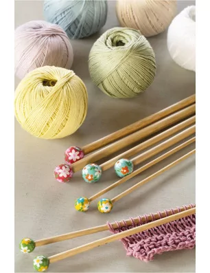 TRICOT ET CROCHET : Aiguilles à tricoter en bambou 'DMC' Peint à la main n° 6 Gris