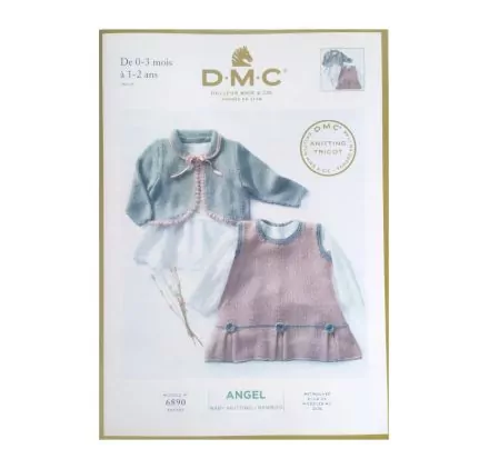 LIVRES : Brochure 'DMC' Modèle 6890 Robe et Gilet bébé