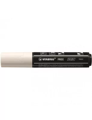 COULEURS ET ECRITURES : Marqueur acrylique 'STABILO' FREE T800C Blanc 4-10 mm