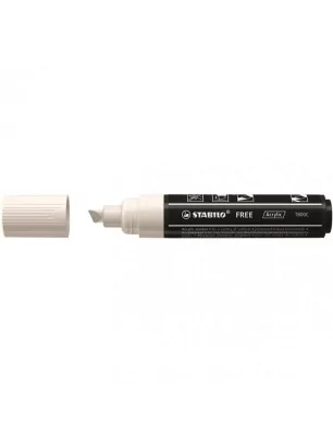 COULEURS ET ECRITURES : Marqueur acrylique 'STABILO' FREE T800C Blanc 4-10 mm