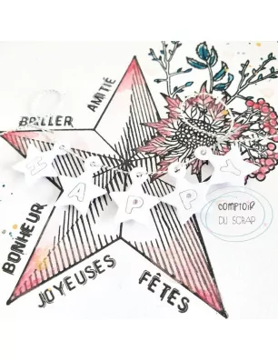 SCRAPBOOKING : Tampons transparents 'Comptoir du Scrap' Etoile festive