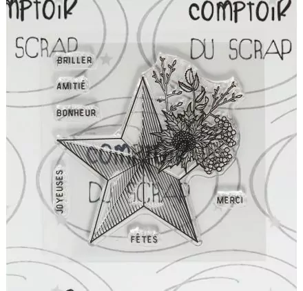 SCRAPBOOKING : Tampons transparents 'Comptoir du Scrap' Etoile festive SCRAPBOOKING : Tampons transparents 'Comptoir du Scrap' Etoile festive