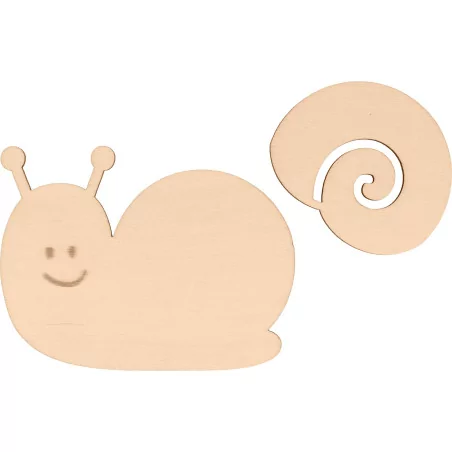 Silhouette en bois 'Artemio - Jolies Comptines' Escargot avec coquille 9 cm x 6.9 cm