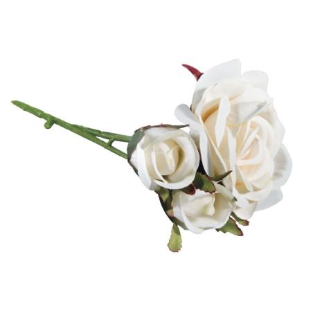 SCRAPBOOKING : Roses en plastique 'Rayher' Blanc 15 cm