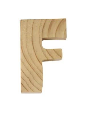 SUPPORTS A DECORER : Lettre en bois F 'Rayher' 5 cm x 3.5 x 1 cm