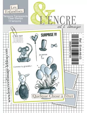 TAMPONS TRANSPARENTS : 10 Tampons transparents A6 'L'Encre et l'Image - Collection 44: L'Embellie' Quelque chose à fêter