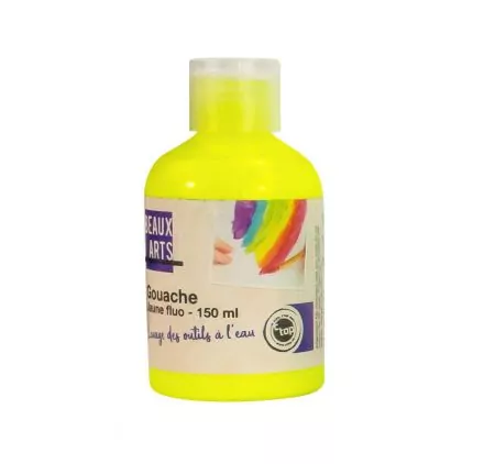 ENFANTS : Bouteille de 150 ml de gouache 'Ctop' Jaune fluo ENFANTS : Bouteille de 150 ml de gouache 'Ctop' Jaune fluo