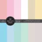 Assortiment de 24 papiers unis 15x15 'Memorybox' Métallisés Pastels