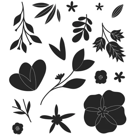 16 Dies/Matrices de découpe et d'embossage 'Artemio - On My Way' Fleurs