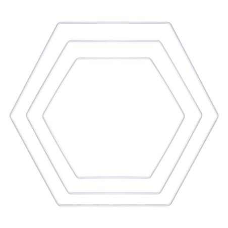 SUPPORTS A DECORER : Lot de 3 anneaux hexagone en métal 'Rayher' Or 3 Tailles