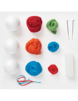 KITS DE NOEL : Kit créatif 'Docrafts - Simply Make' Boules de sapin en laine à feutrer