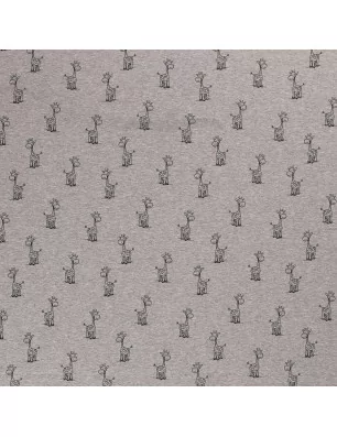ART DU FIL : Tissu Sweat polaire alpin '3B Com' Imprimé Gris 150 cm par 50 cm (à la coupe)