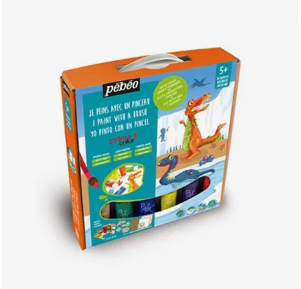 ENFANTS : Coffret Mini atelier de peinture gouache 'Pébéo - Primacolor' Dinosaure
