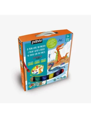 ENFANTS : Coffret Mini atelier de peinture gouache 'Pébéo - Primacolor' Dinosaure