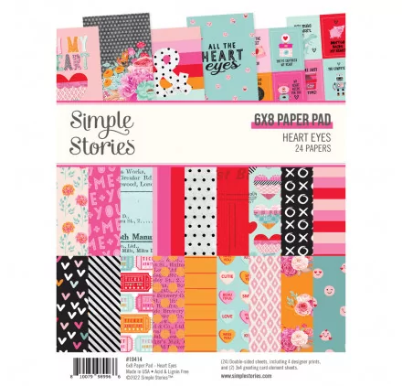 PAPIERS SCRAPBOOKING : Assortiment de 24 papiers doubles 15 x 20 cm 'Simple Stories - Heart Eyes' PAPIERS SCRAPBOOKING : Assortiment de 24 papiers doubles 15 x 20 cm 'Simple Stories - Heart Eyes'