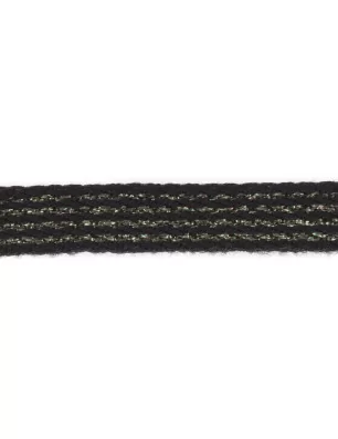 ART DU FIL : Galon fantaisie '3B Com' Noir et argent 10 mm x 1 m