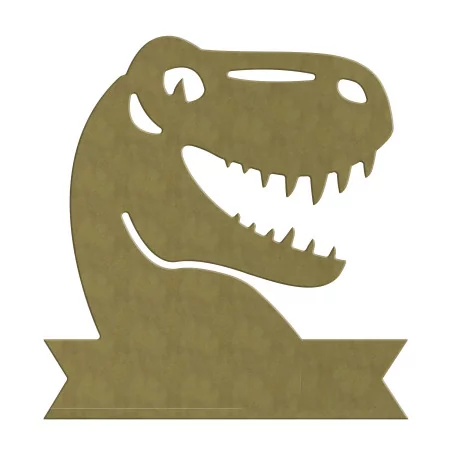 SUPPORTS A DECORER : Bannière en bois 'Gomille' Dinosaure 25 x 26 cm