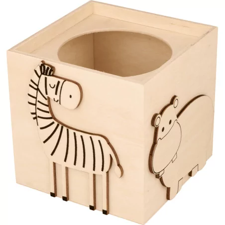 SUPPORTS A DECORER : Pot à crayons 'Artemio - Safari' 10 cm x 10 cm