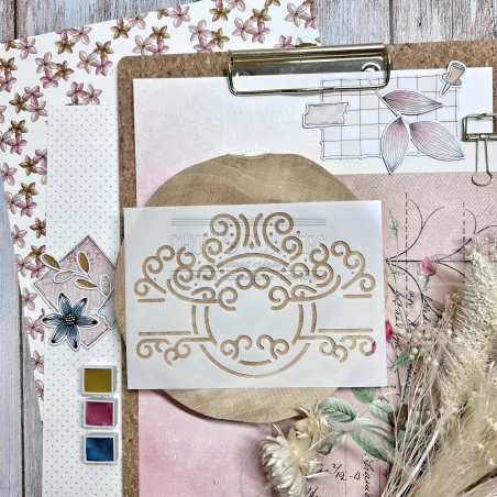 AFFAIRES : Pochoir A6 'Chou & Flowers - Victoria Street' Arabesque