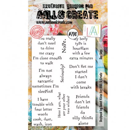 SCRAPBOOKING : Tampons transparents 'AALL and Create' Dee Says 790 SCRAPBOOKING : Tampons transparents 'AALL and Create' Dee Says 790
